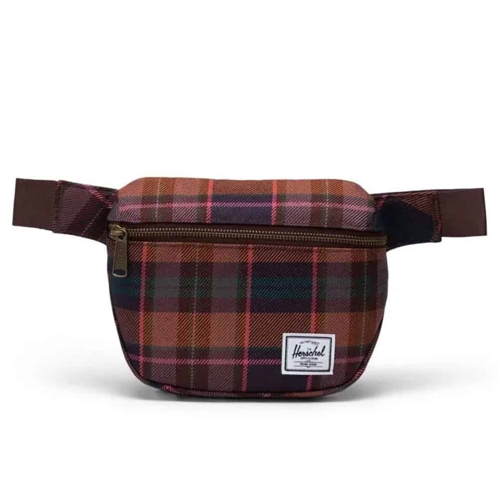 Herschel Supply Company Plaid Belt Bag in Brown and Red